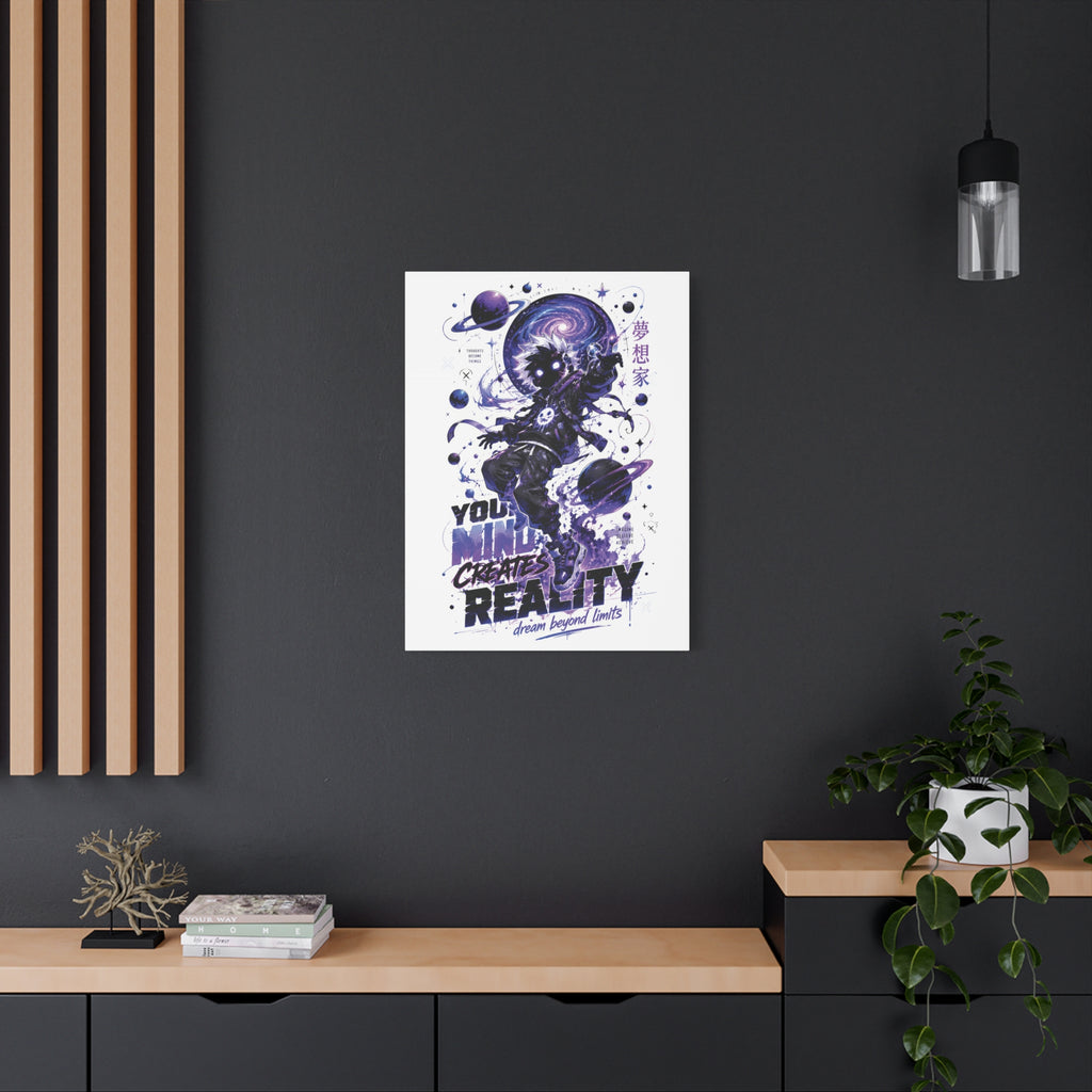 Space Astronaut Canvas Print — “You Mind Creates Reality” Inspirational Wall Art