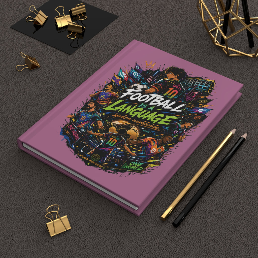 Football Is a Language Hardcover Journal — Personalized Soccer Number 10 Notebook
