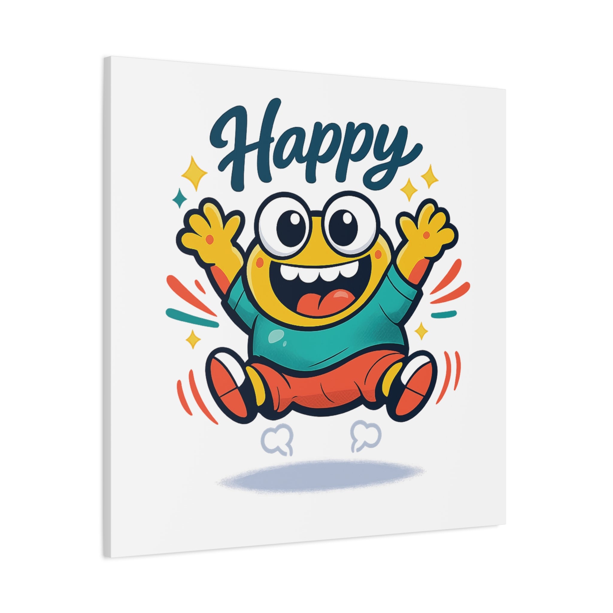 Happy Blob Cartoon Canvas | Bold Cartoon, Thick Outline, Kawaii Minimal