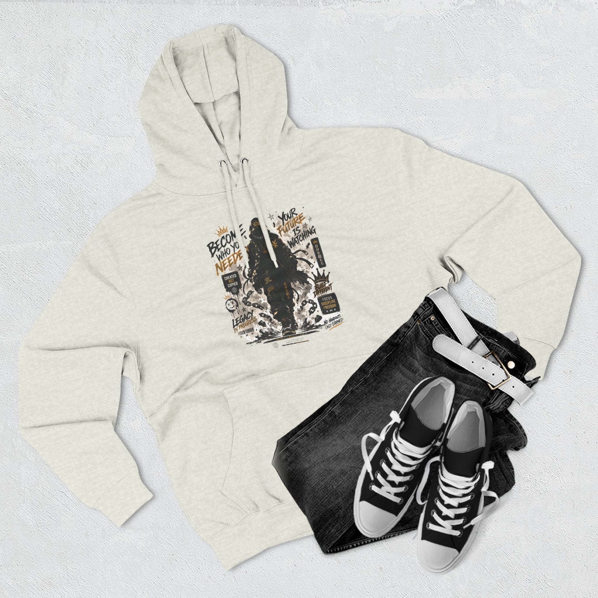 Adventure Hoodie — "Become Your Own Hero" Graphic Pullover
