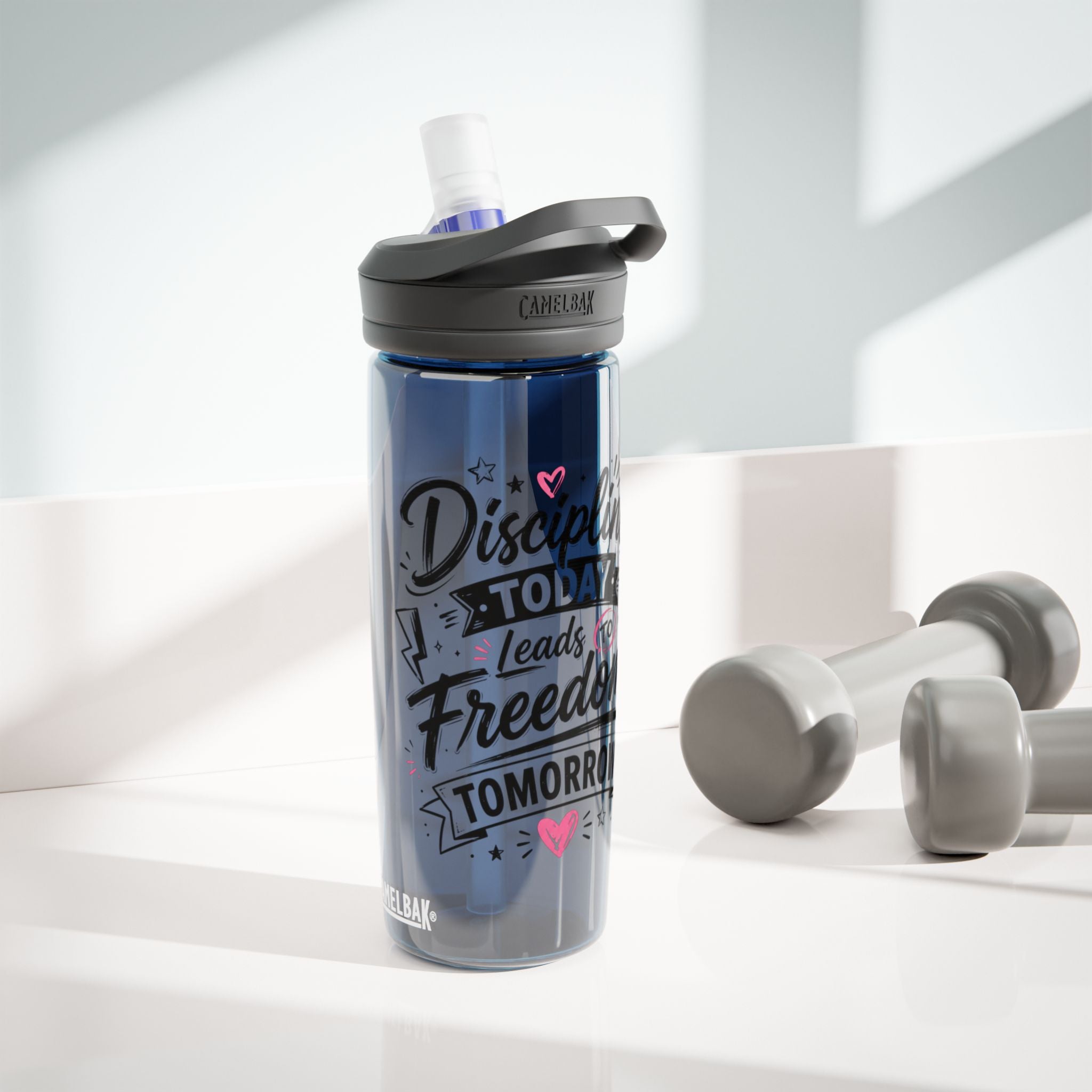 Discipline Today Leads to Freedom Tomorrow Water Bottle – Motivational CamelBak Eddy® 20/25oz