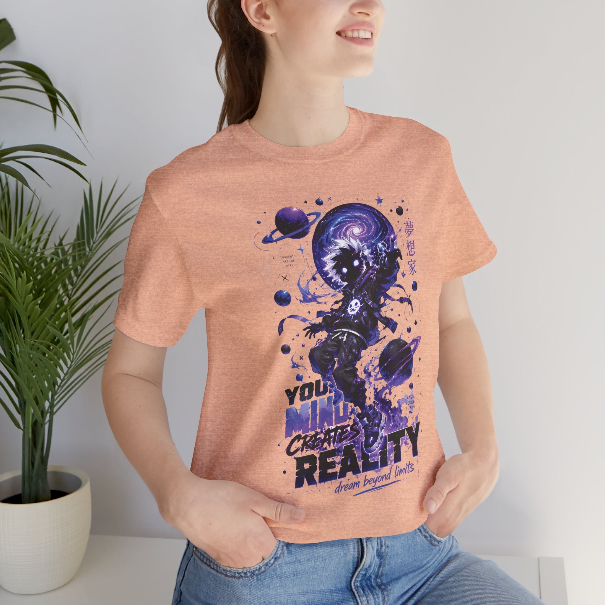 Astronaut Galaxy Tee — "Your Mind Creates Reality" Space Graphic T-Shirt