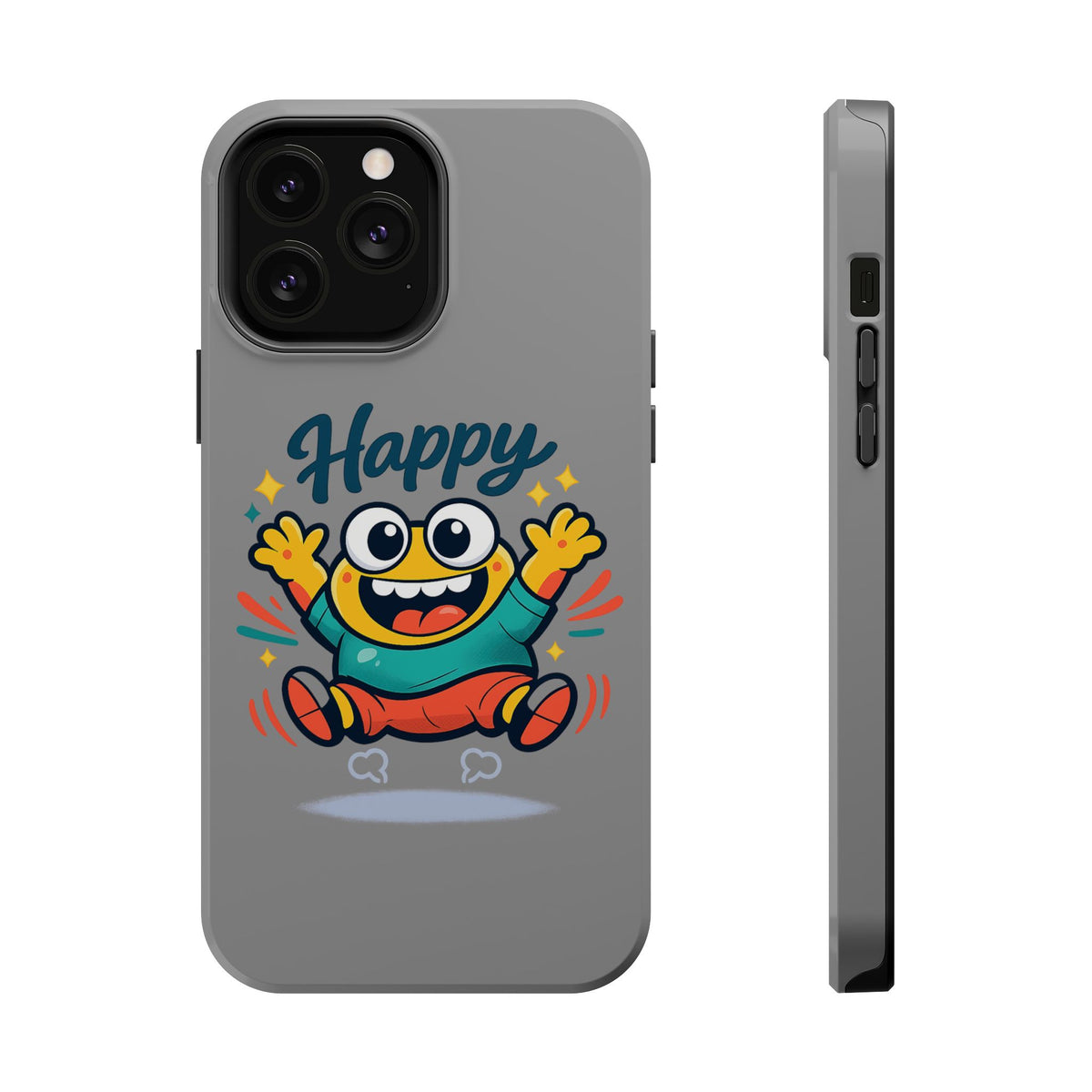 Happy Monster Magnetic Protective Phone Case Gray
