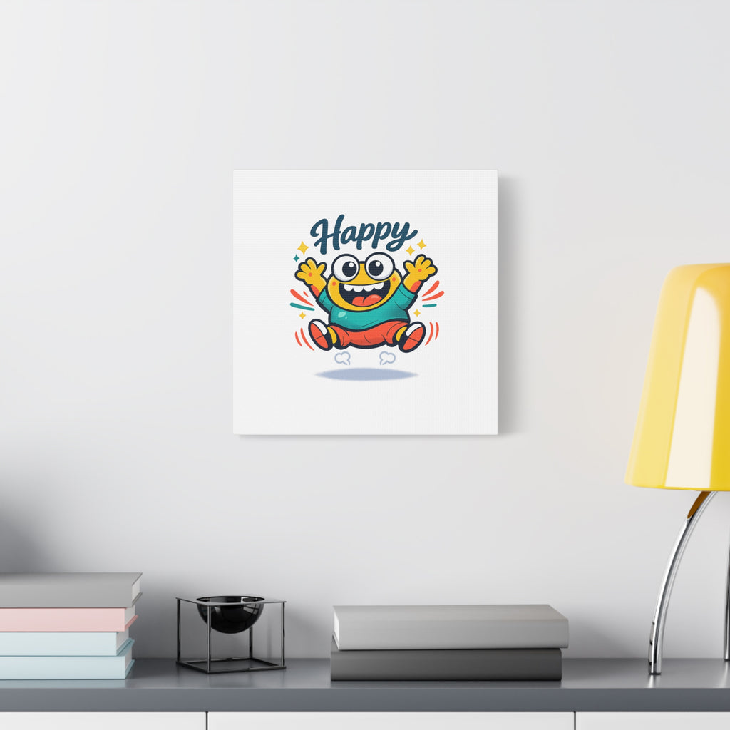 Happy Blob Cartoon Canvas | Bold Cartoon, Thick Outline, Kawaii Minimal