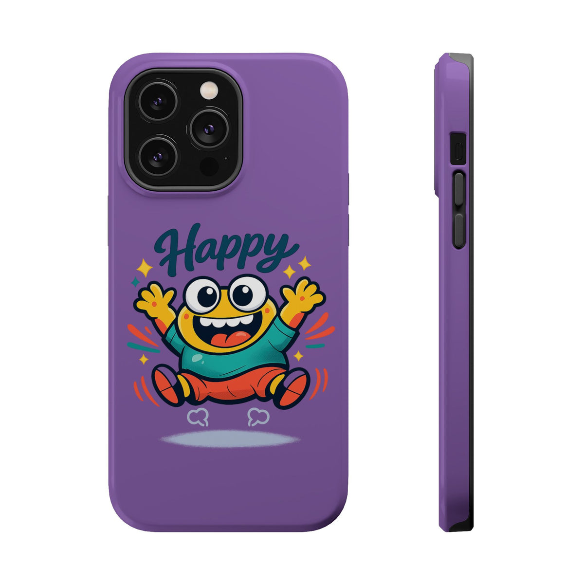 Happy Monster Magnetic Protective Phone Case Purple