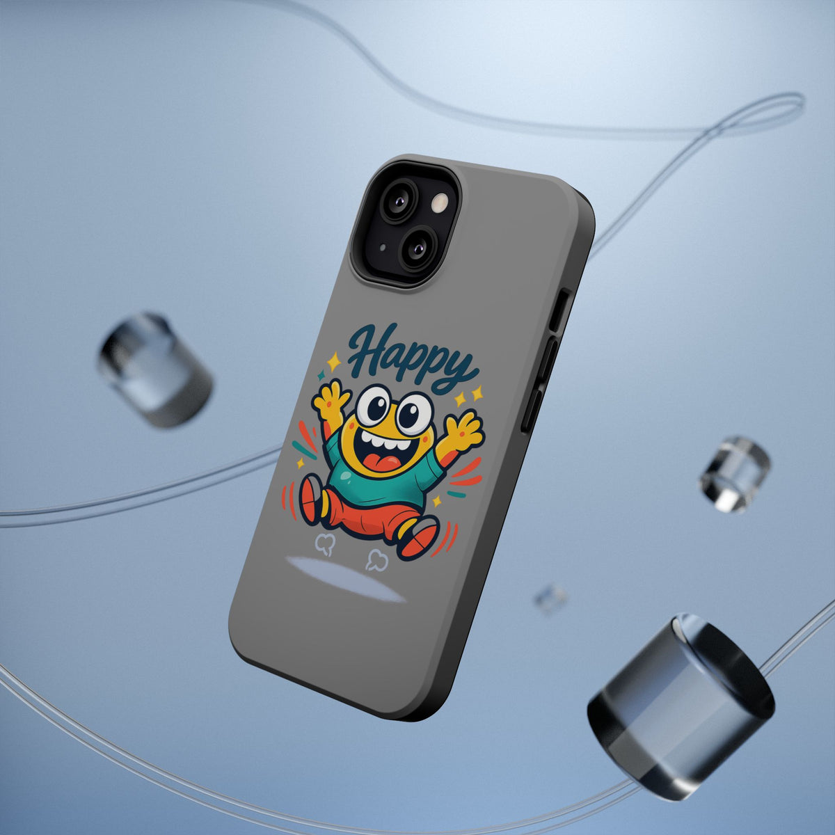 Happy Monster Magnetic Protective Phone Case Gray