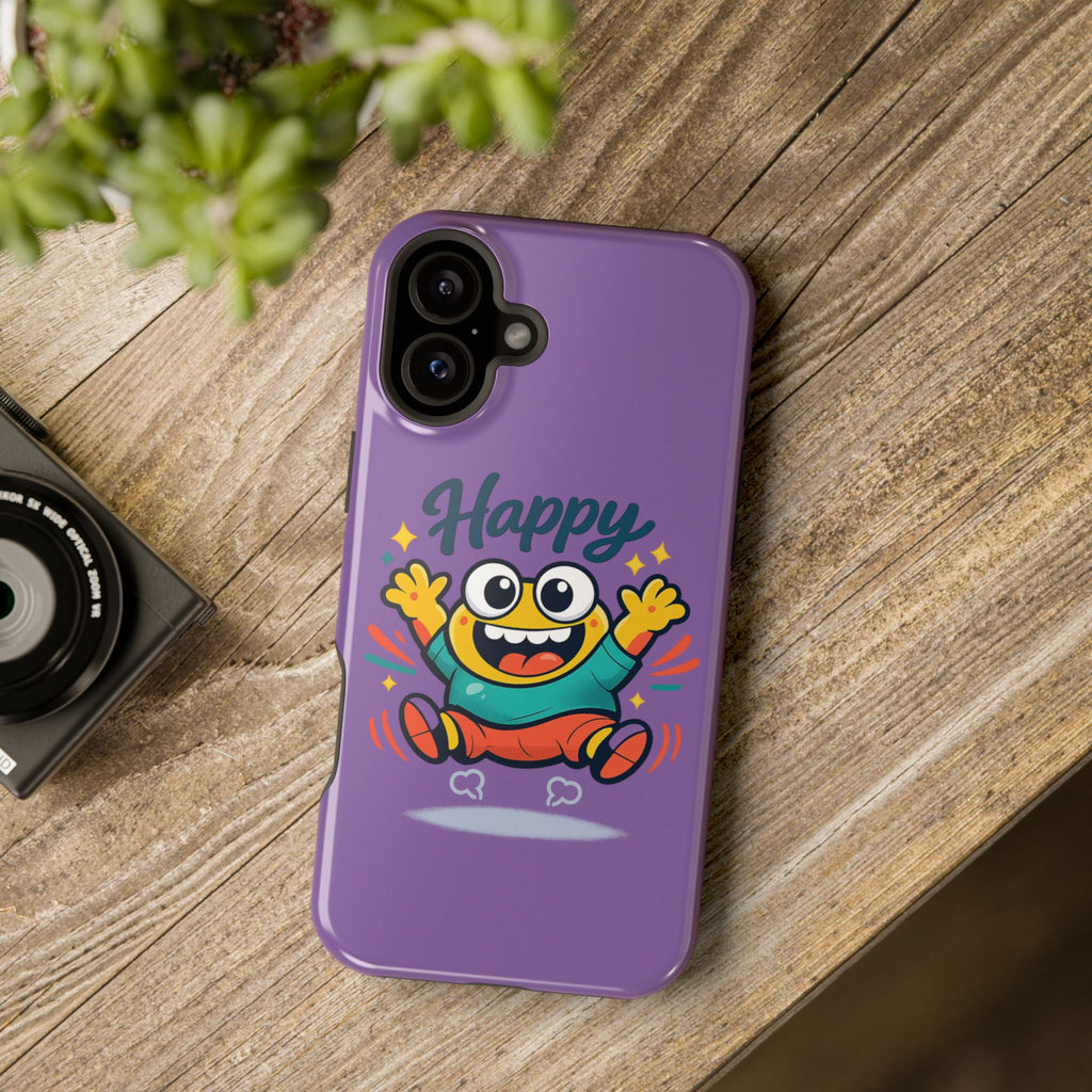 Happy Monster Magnetic Protective Phone Case Purple