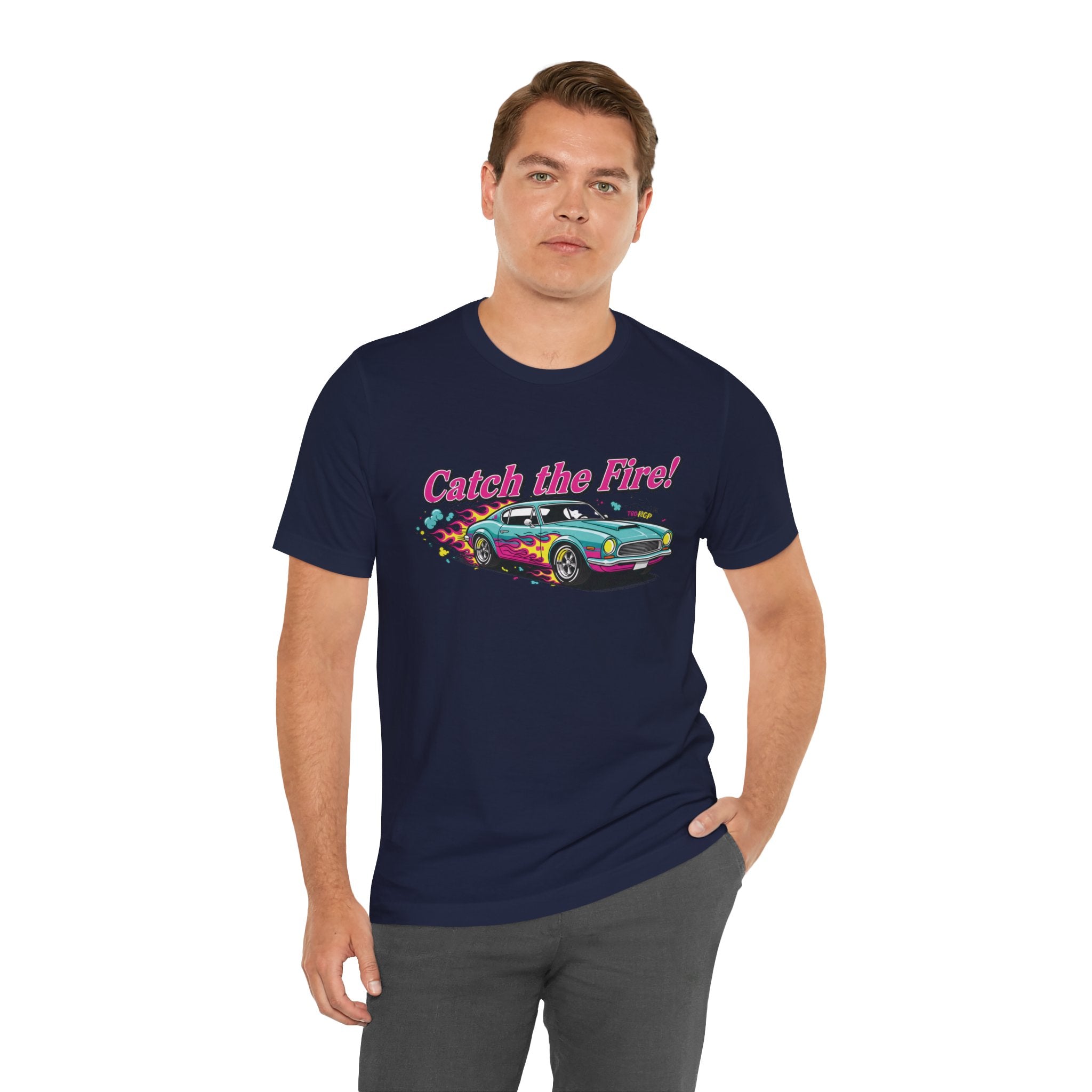 Catch the Fire Vintage Muscle Car Graphic T Shirt