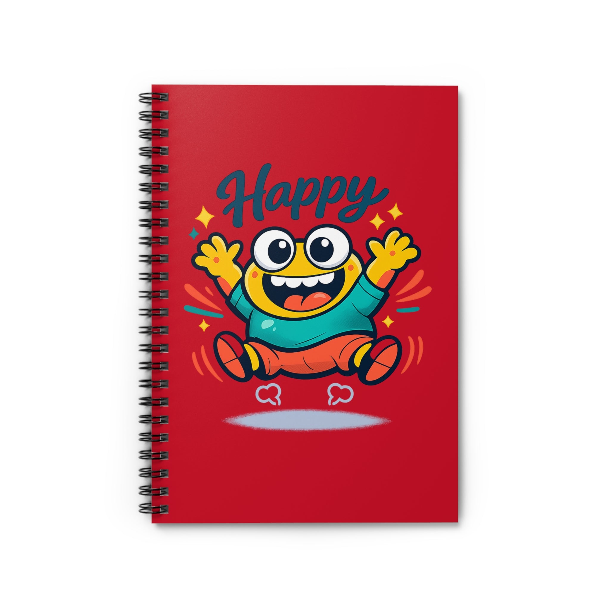 Happy Cartoon Monster Spiral Notebook — Ruled Journal for Kids & Teens