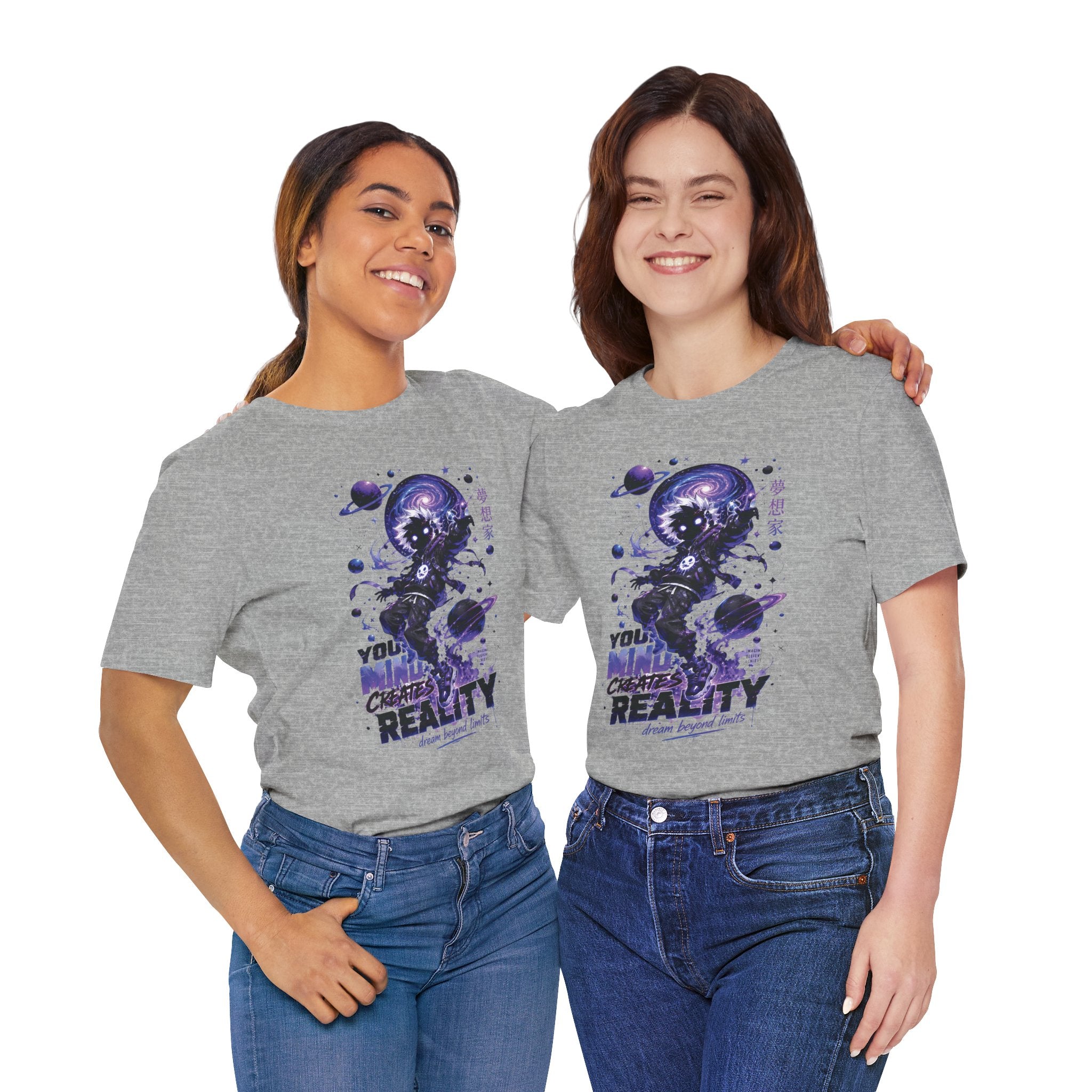 Astronaut Galaxy Tee — "Your Mind Creates Reality" Space Graphic T-Shirt