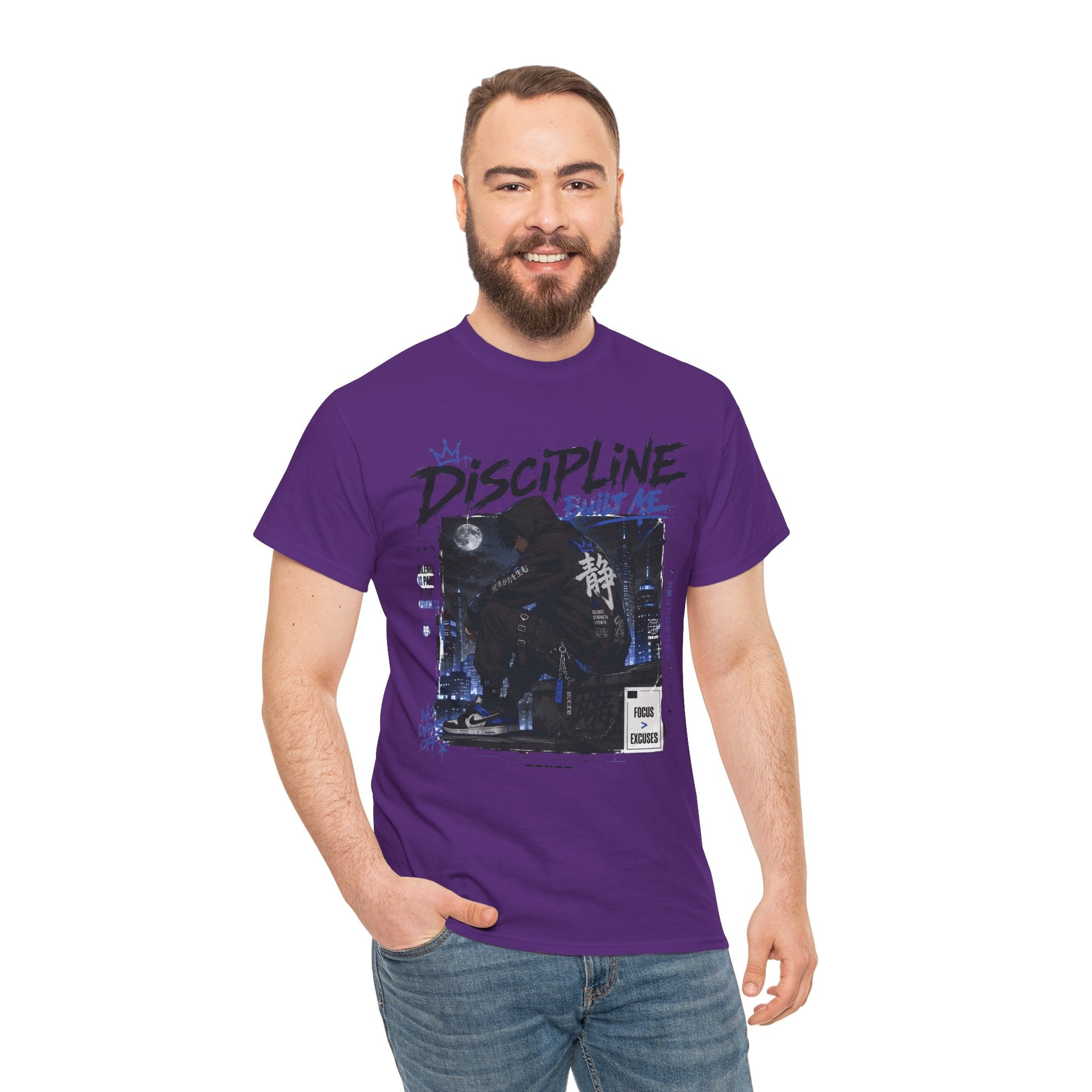 Discipline Anime Graphic Tee — Night Samurai Streetwear