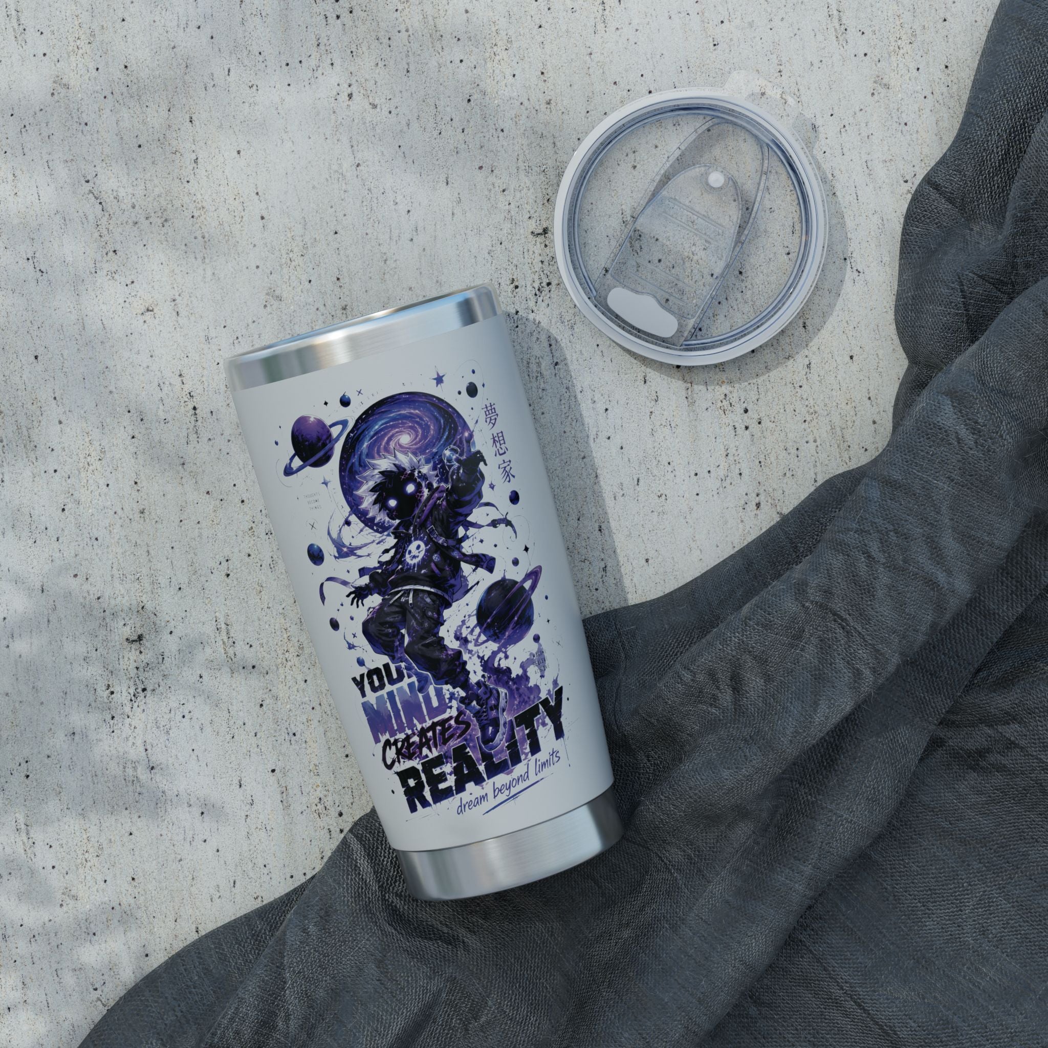Galaxy Astronaut 20oz Tumbler — "Your Mind Creates Reality" Space Travel Insulated Cup