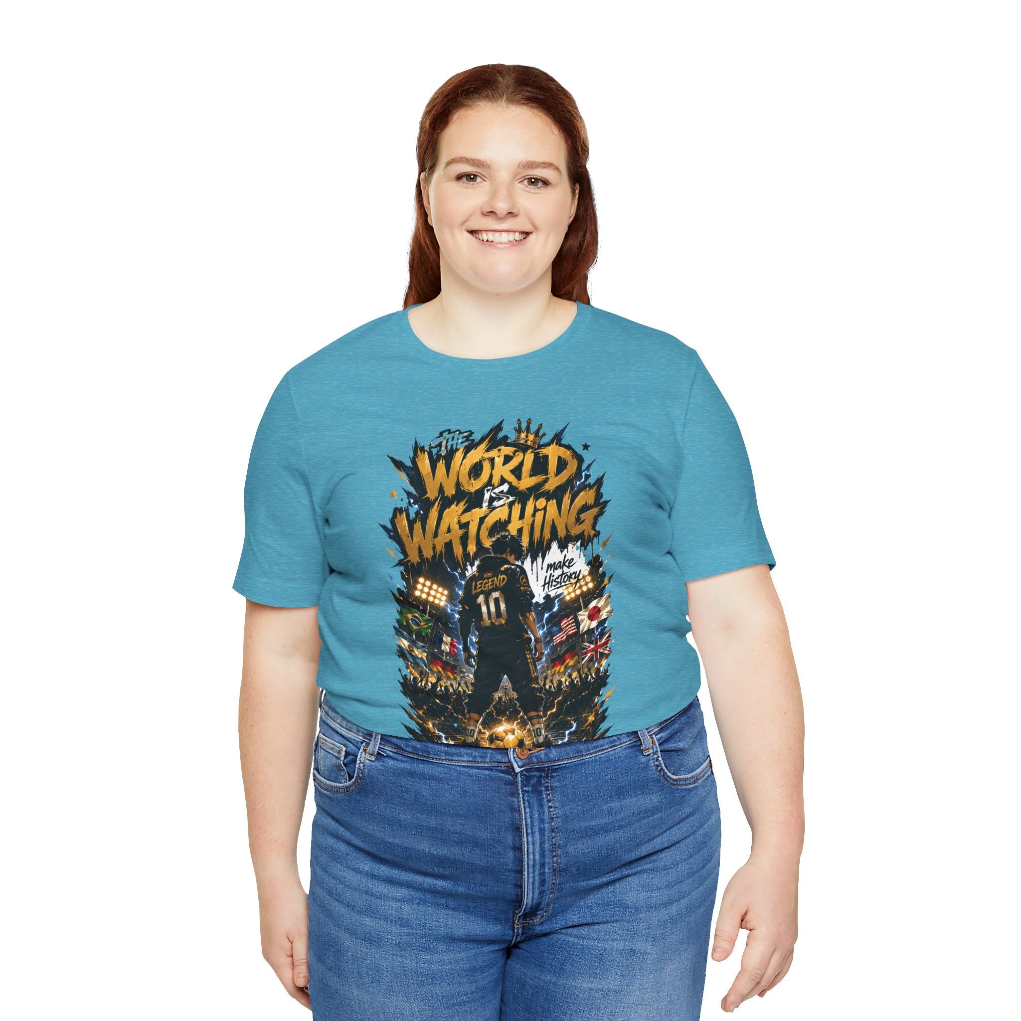 World Is Watching T-Shirt — Soccer Fan Graphic Tee ("The World Is Watching")