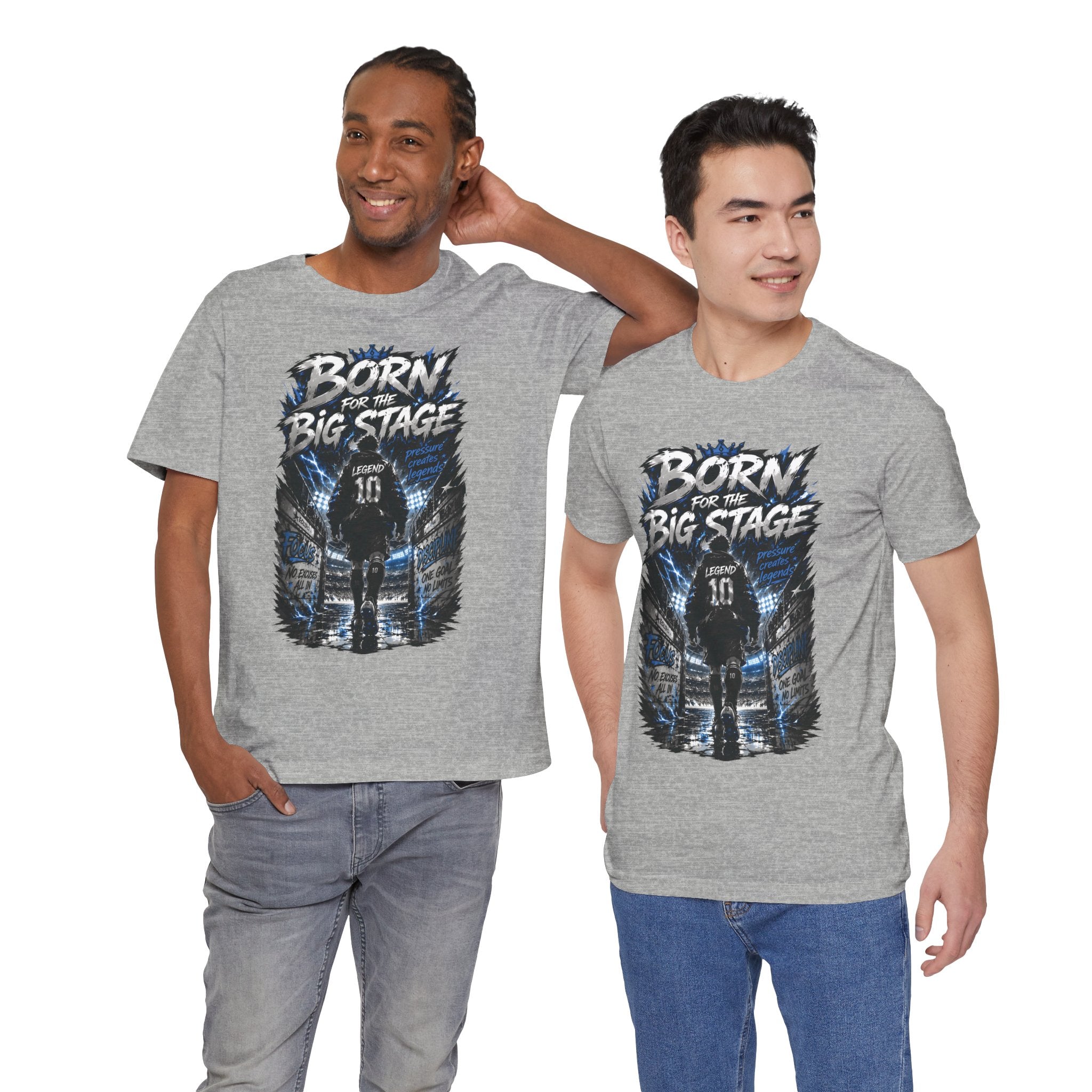 Soccer Player T‑Shirt — "Born for the Big Stage" Football Match Tee