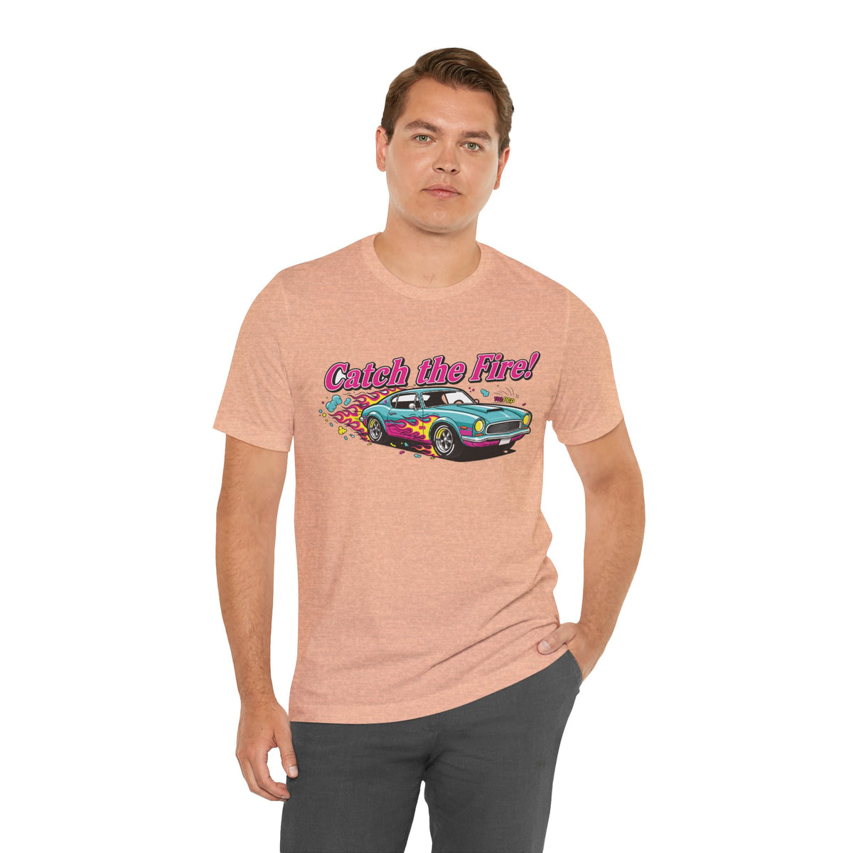 Catch the Fire Vintage Muscle Car Graphic T Shirt