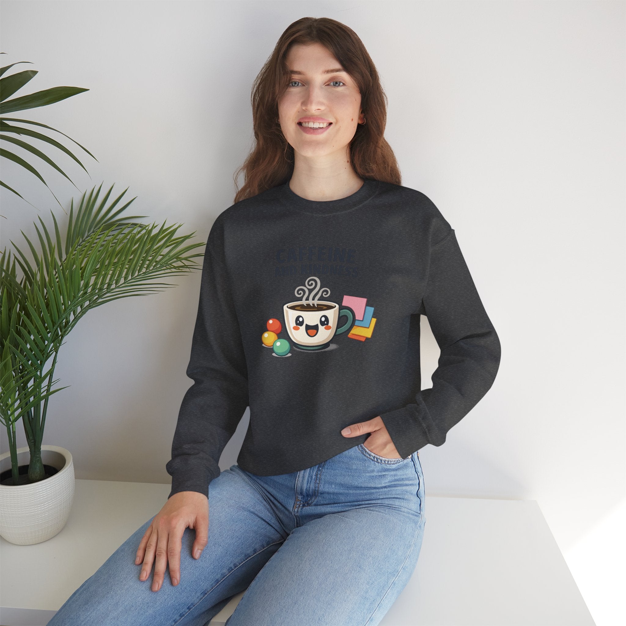 Caffeine and Kindness Sweatshirt | office humor, coffee fuel