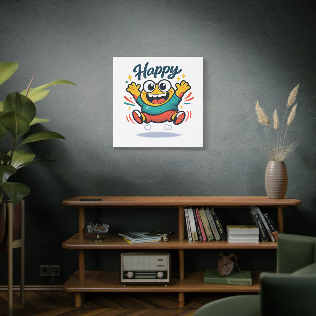 Happy Blob Cartoon Canvas | Bold Cartoon, Thick Outline, Kawaii Minimal