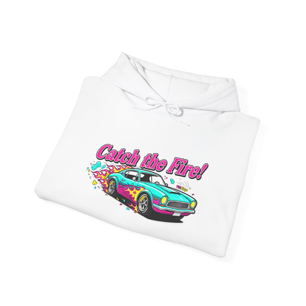 Retro Cartoon Dragster Hoodie – Vintage Racing Flame Graphic Pullover