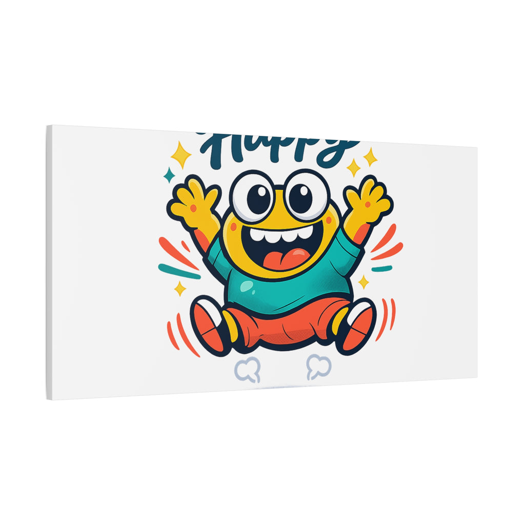 Happy Blob Cartoon Canvas | Bold Cartoon, Thick Outline, Kawaii Minimal