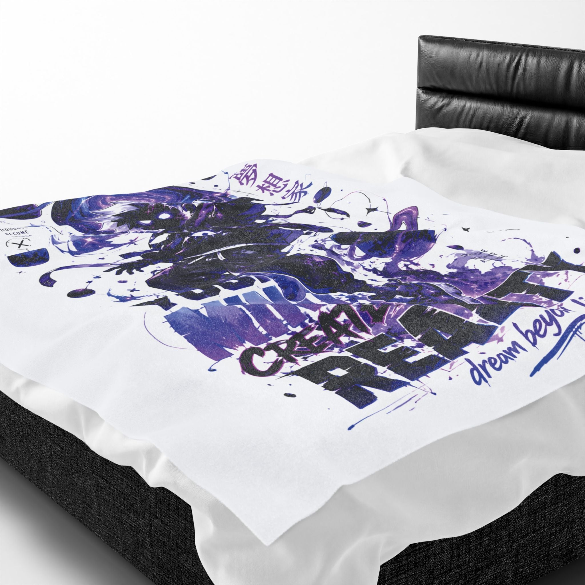 Velveteen Plush Blanket — Cosmic Astronaut 'Your Mind Creates Reality' Soft Throw