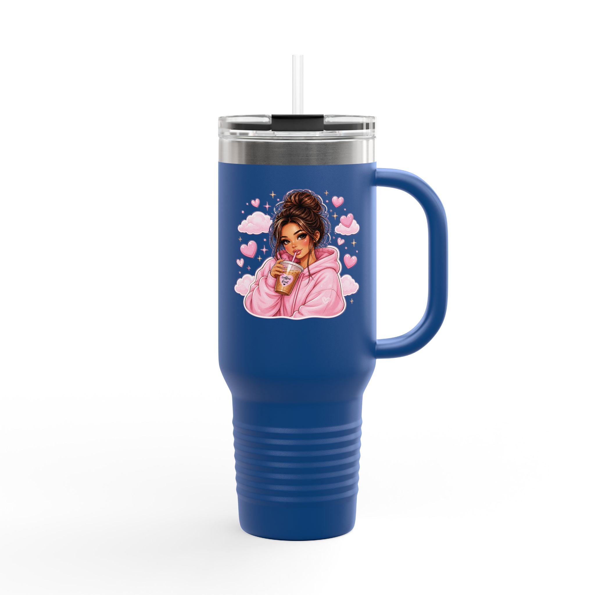 Cozy Pink Hoodie Girl 40oz Insulated Travel Mug