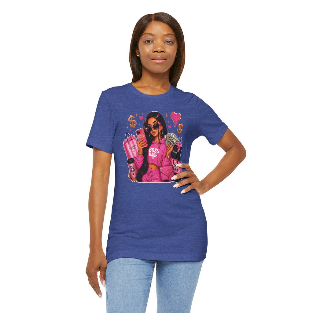 Boss Babe Pink Fashion T Shirt Glam Shopping Graphic Tee