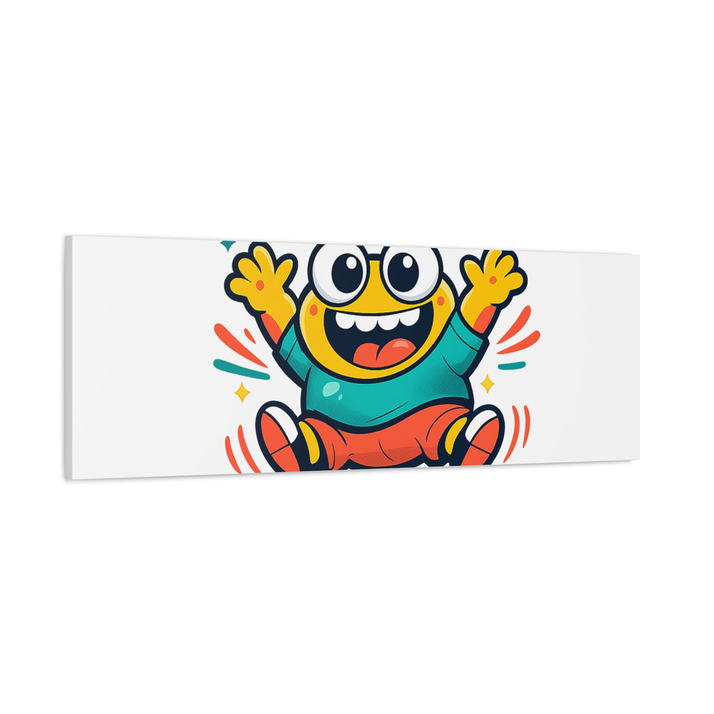 Happy Blob Cartoon Canvas | Bold Cartoon, Thick Outline, Kawaii Minimal