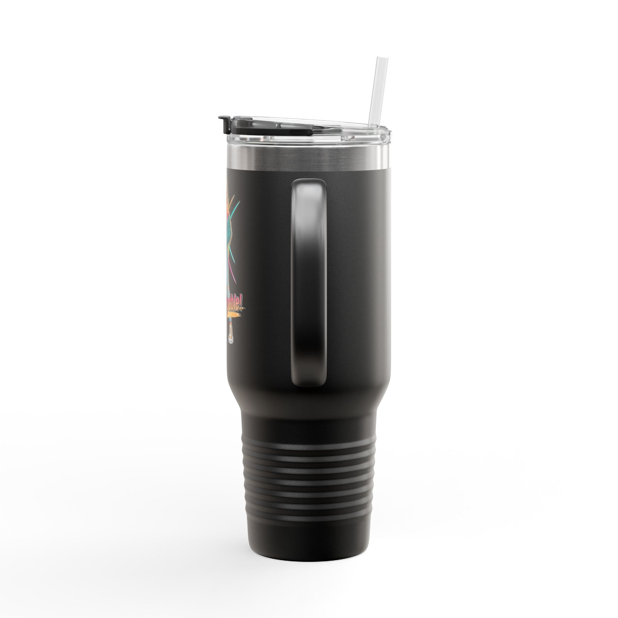 40oz Insulated Travel Mug — “I’m Unstoppable” Retro Fitness Graphic