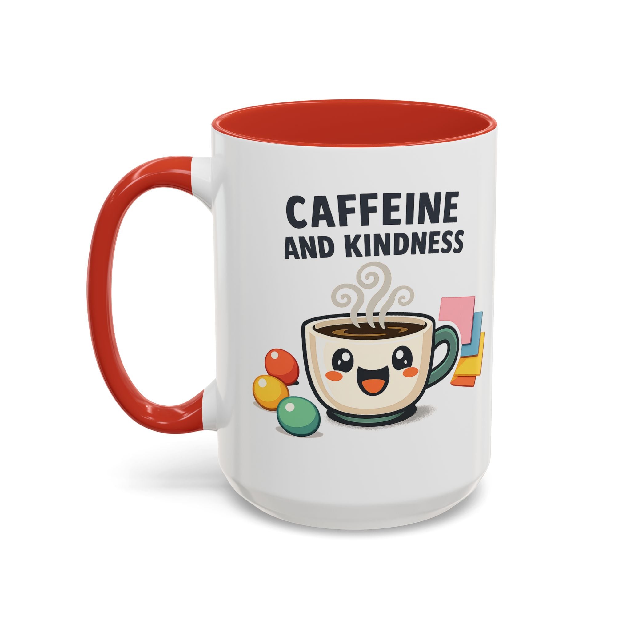 Caffeine and Kindness Coffee Mug – Ceramic Accent Mug (11oz / 15oz)