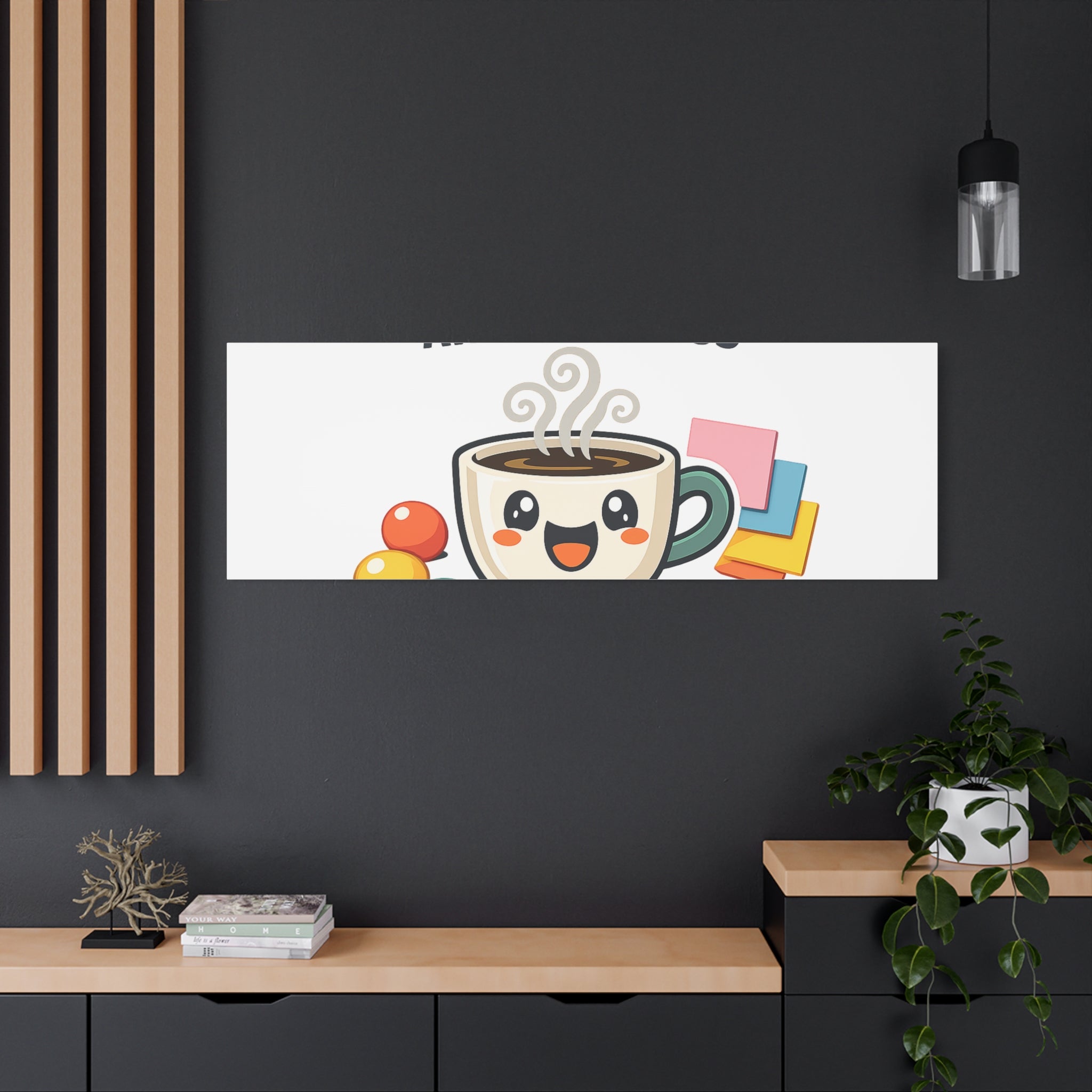 Caffeine and Kindness Canvas | Office Humor, Coffee Fuel Wall Art