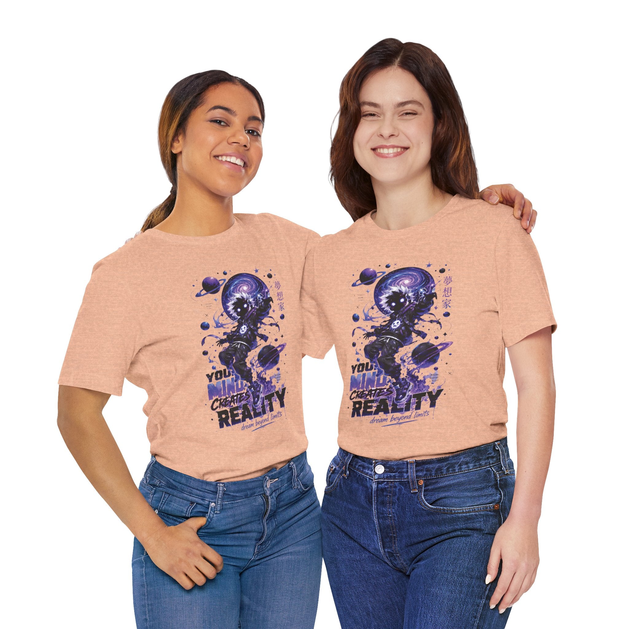 Astronaut Galaxy Tee — "Your Mind Creates Reality" Space Graphic T-Shirt