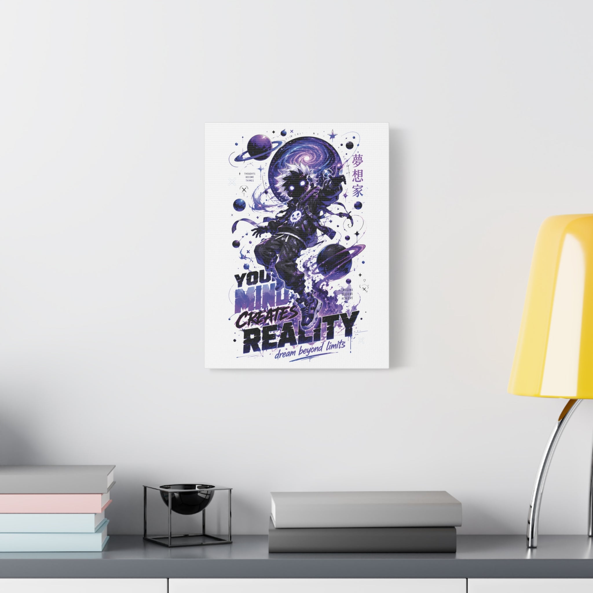 Space Astronaut Canvas Print — “You Mind Creates Reality” Inspirational Wall Art