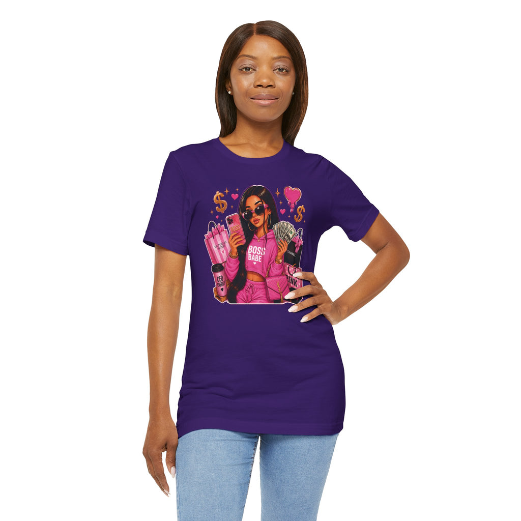 Boss Babe Pink Fashion T Shirt Glam Shopping Graphic Tee