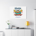 Happy Blob Cartoon Canvas Bold Kawaii Wall Art