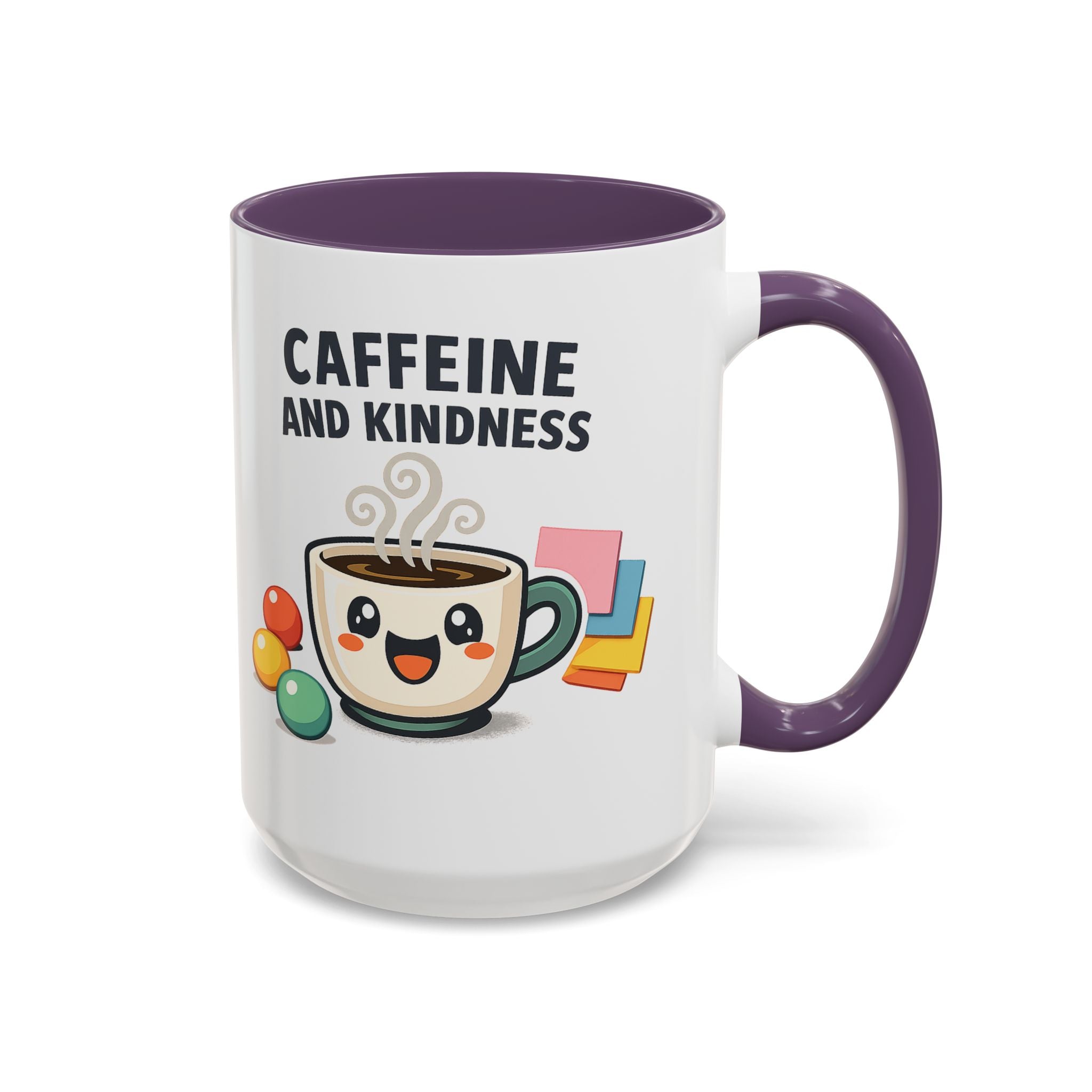 Caffeine and Kindness Coffee Mug – Ceramic Accent Mug (11oz / 15oz)
