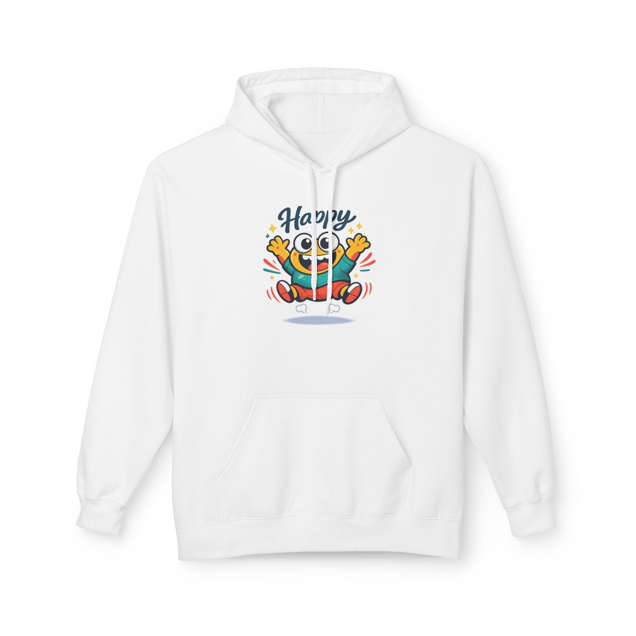 Happy Blob Graphic Hoodie – Cute Cartoon 'Happy' Pullover