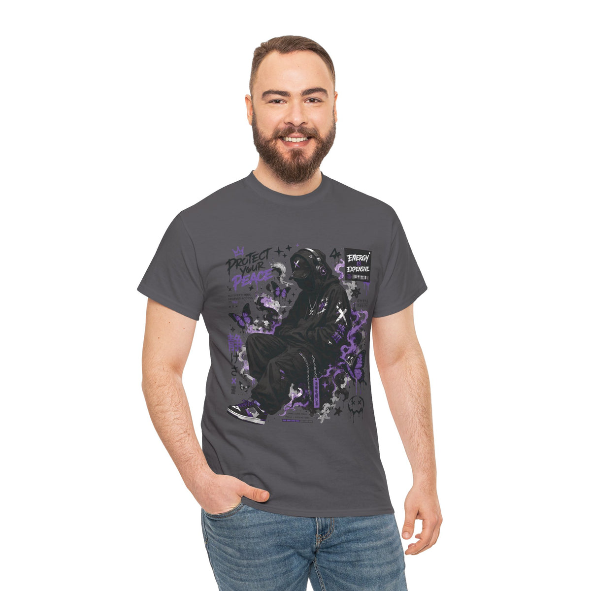 Peacekeeper Anime Graphic T Shirt Purple Streetwear Design