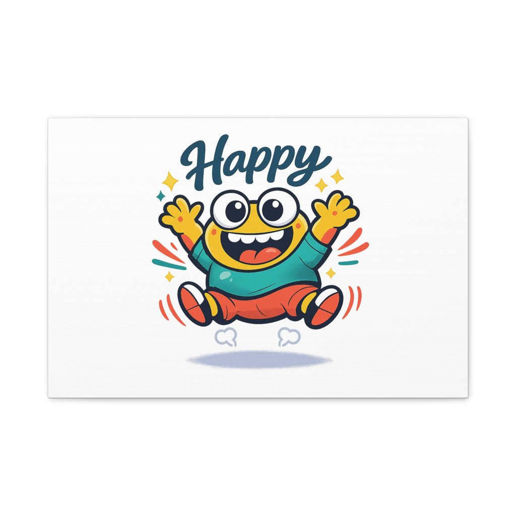 Happy Blob Cartoon Canvas | Bold Cartoon, Thick Outline, Kawaii Minimal
