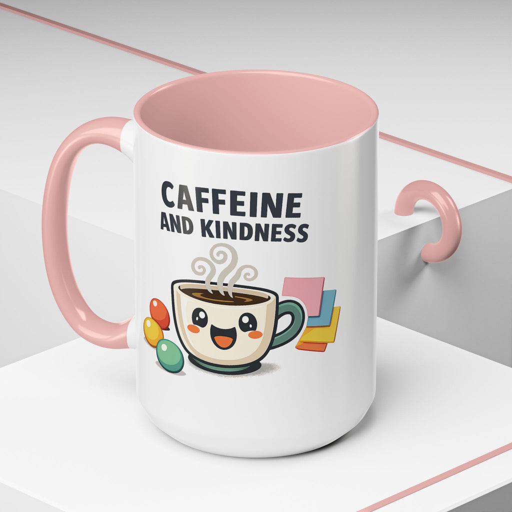 Caffeine and Kindness Coffee Mug – Ceramic Accent Mug (11oz / 15oz)
