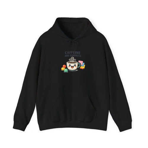 Caffeine and Kindness Hoodie - Cozy Coffee-Themed Sweatshirt