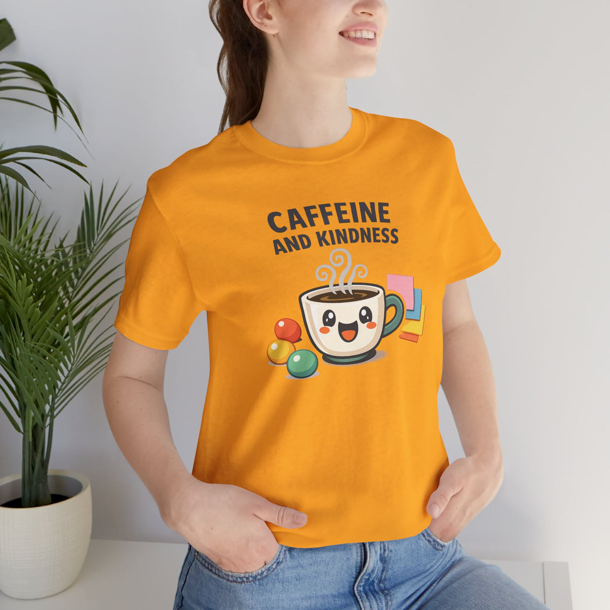 Caffeine and Kindness Coffee Graphic T Shirt