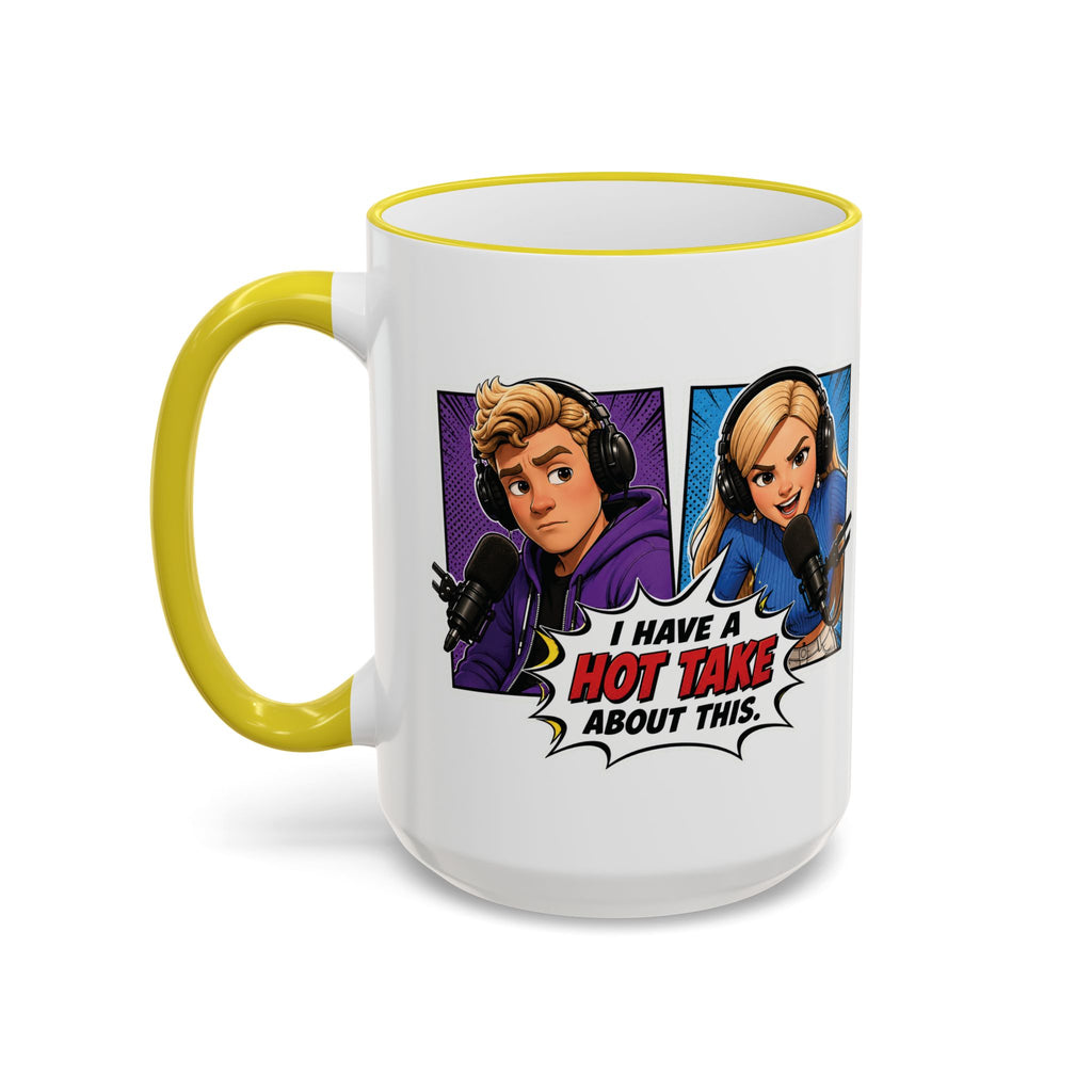 Jake And Emma Hot Take Accent Rim Mug – I Have A Hot Take About This Comic Coffee Cup (11oz/15oz)