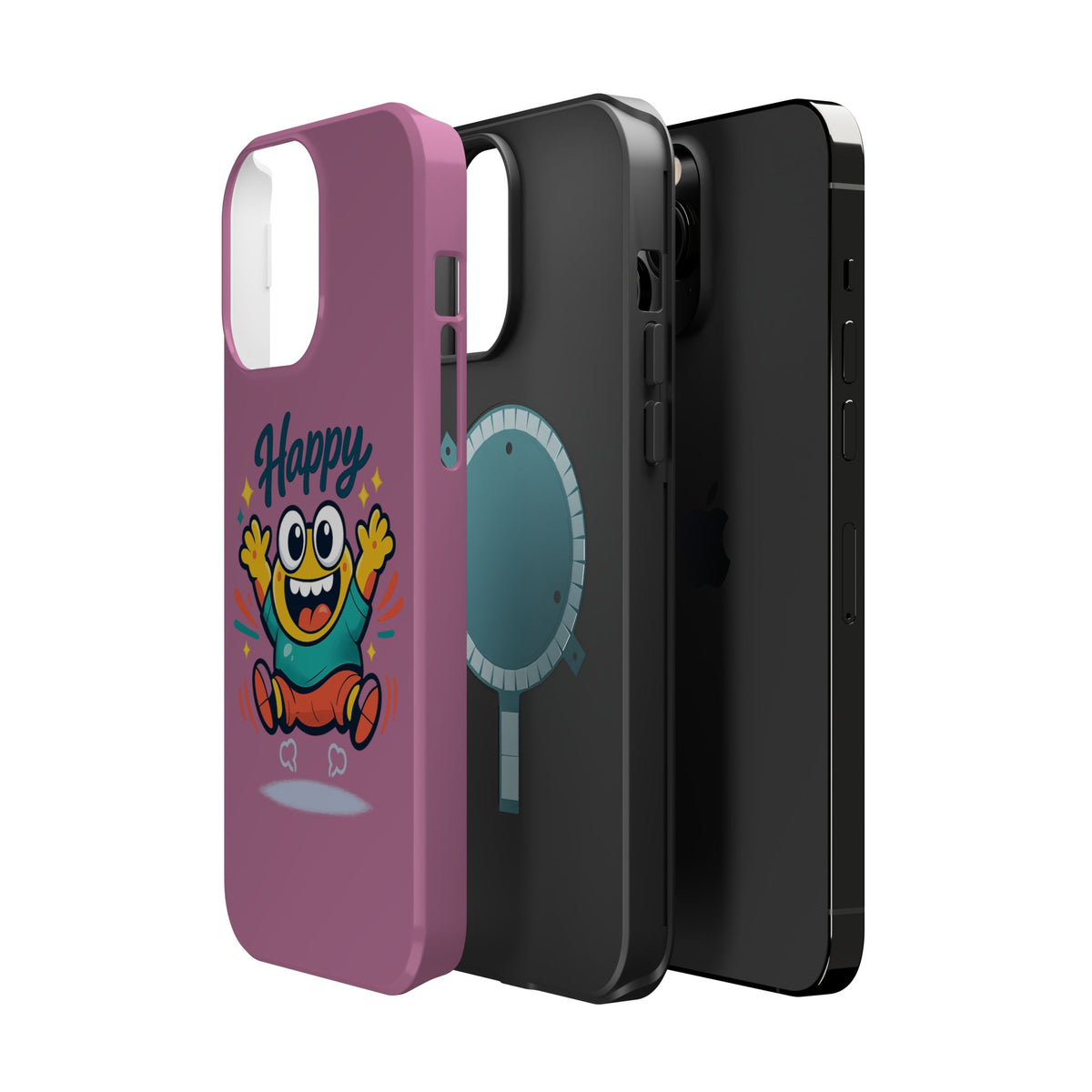 Happy Monster Magnetic Protective Phone Case Pink