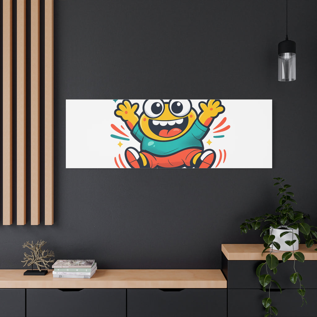 Happy Blob Cartoon Canvas | Bold Cartoon, Thick Outline, Kawaii Minimal