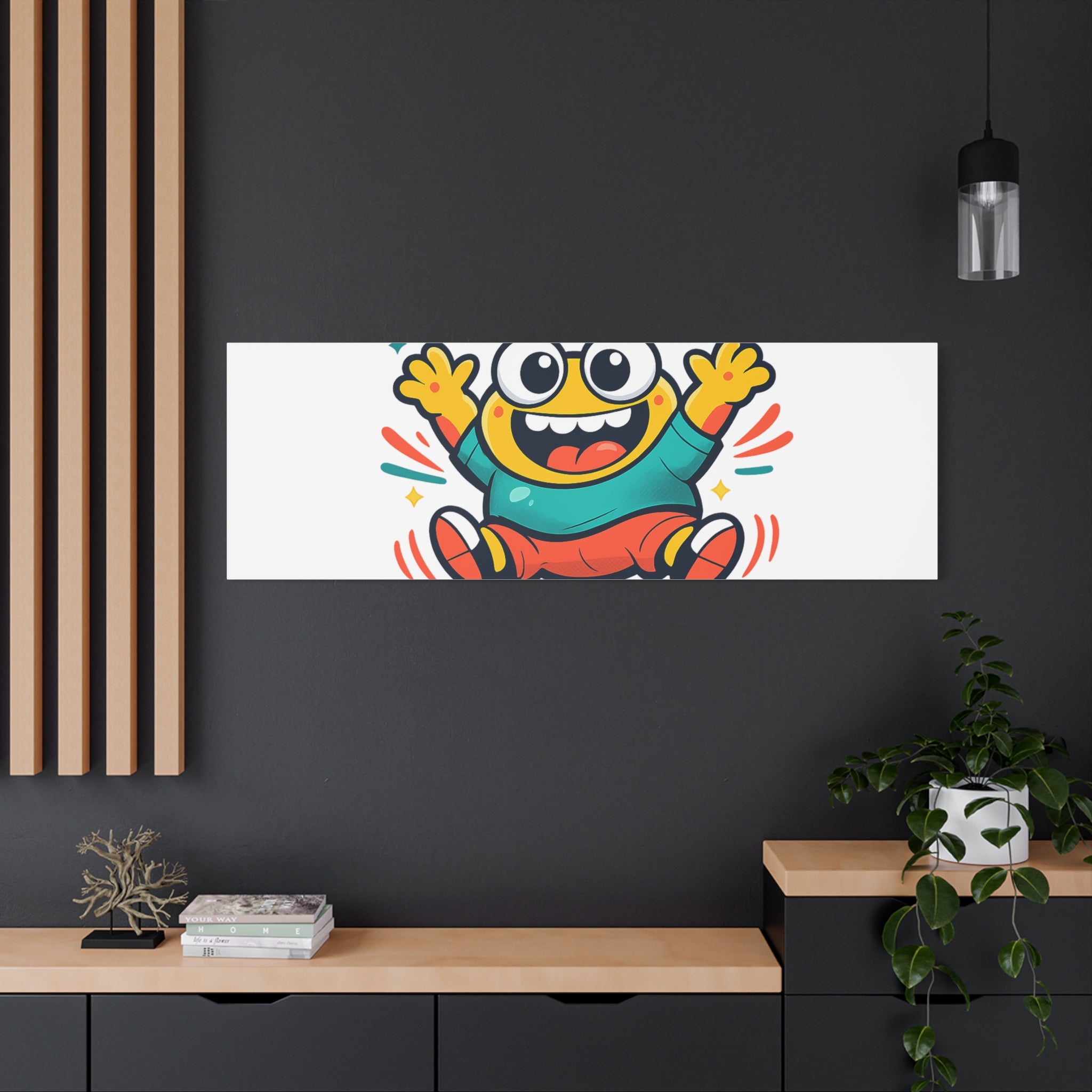 Happy Blob Cartoon Canvas | Bold Cartoon, Thick Outline, Kawaii Minimal