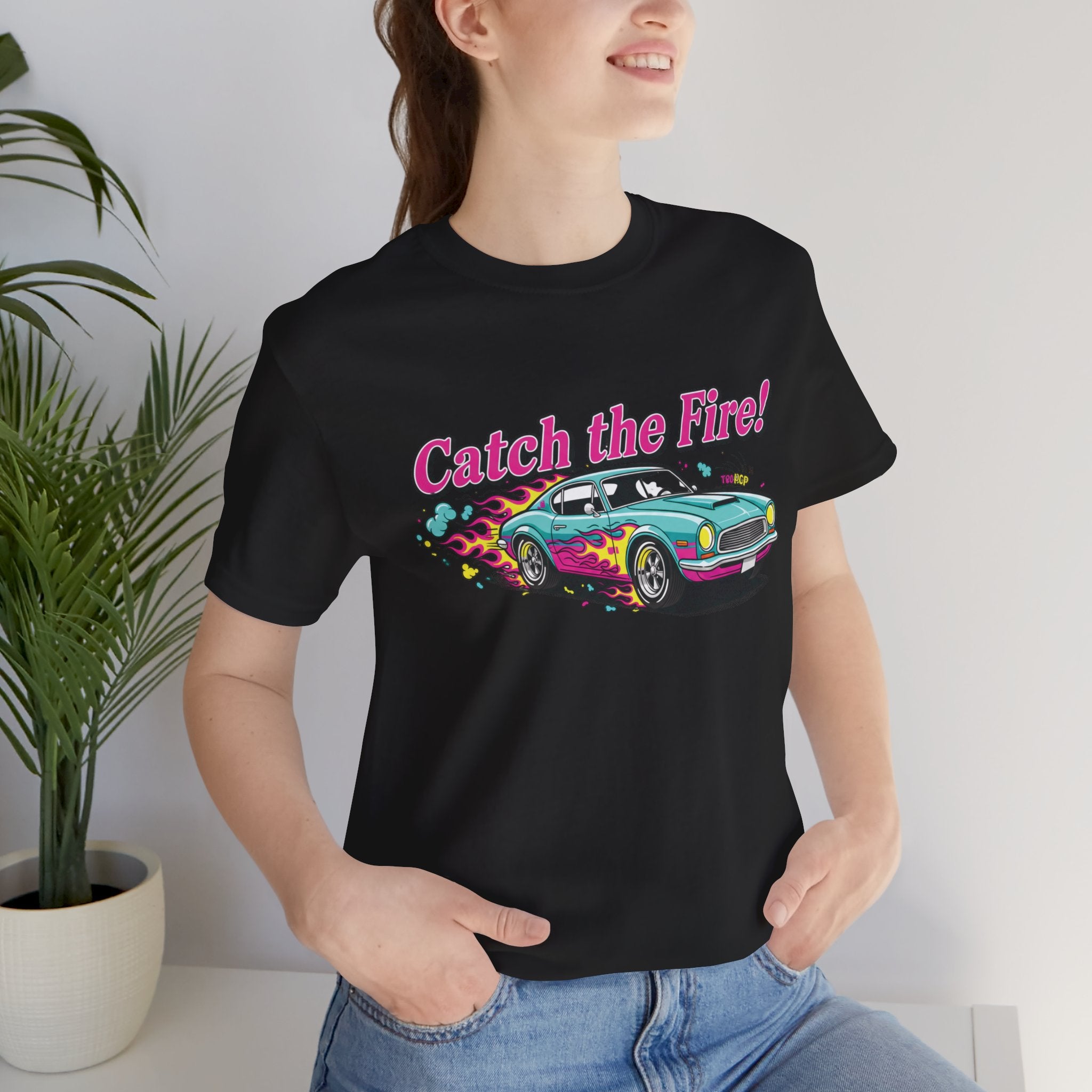 Catch the Fire Vintage Muscle Car Graphic T Shirt