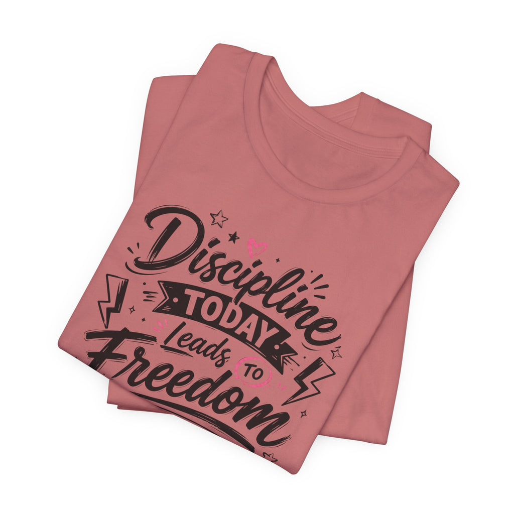 Discipline Today Leads to Freedom Tomorrow Tee — Motivational Fitness T-Shirt