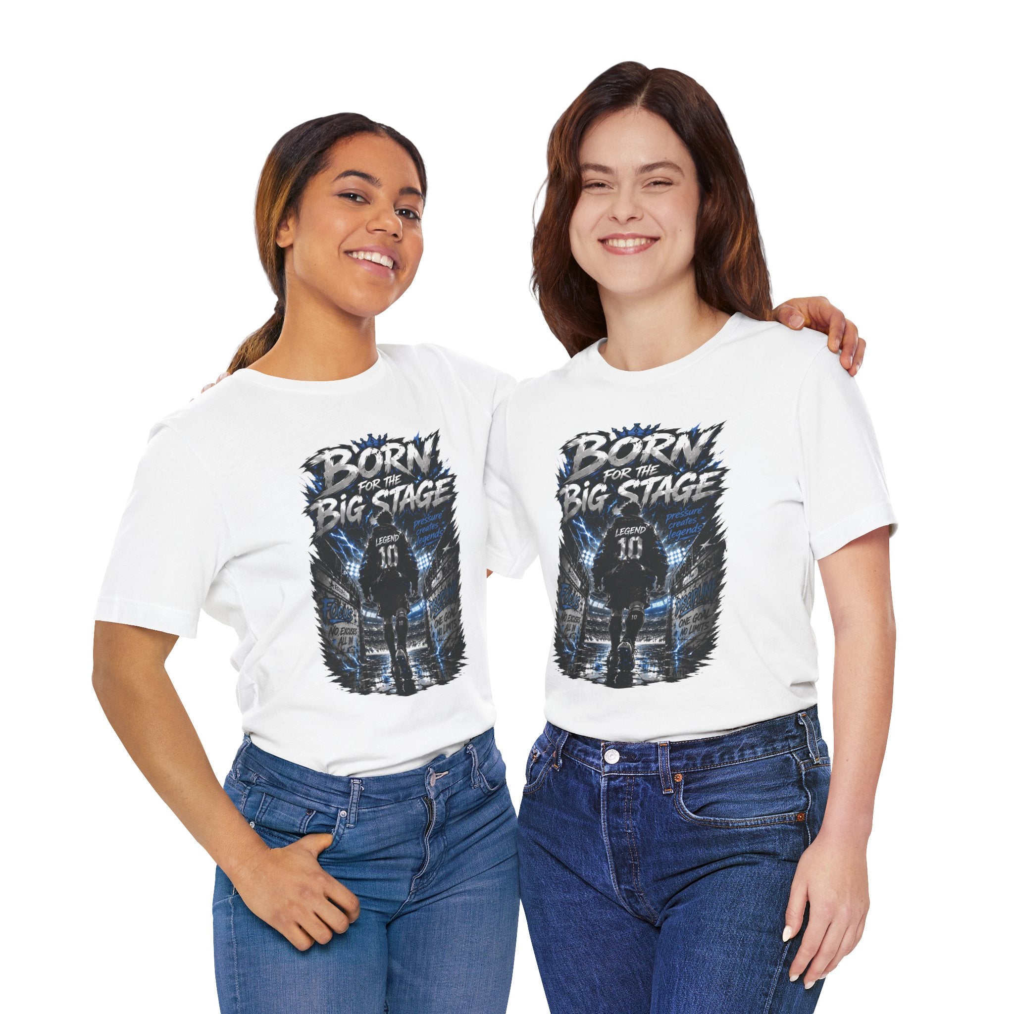 Soccer Player T‑Shirt — "Born for the Big Stage" Football Match Tee
