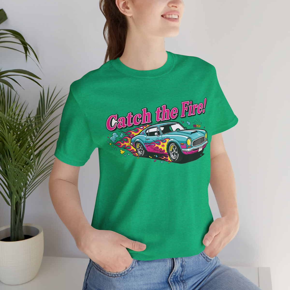 Catch the Fire Vintage Muscle Car Graphic T Shirt