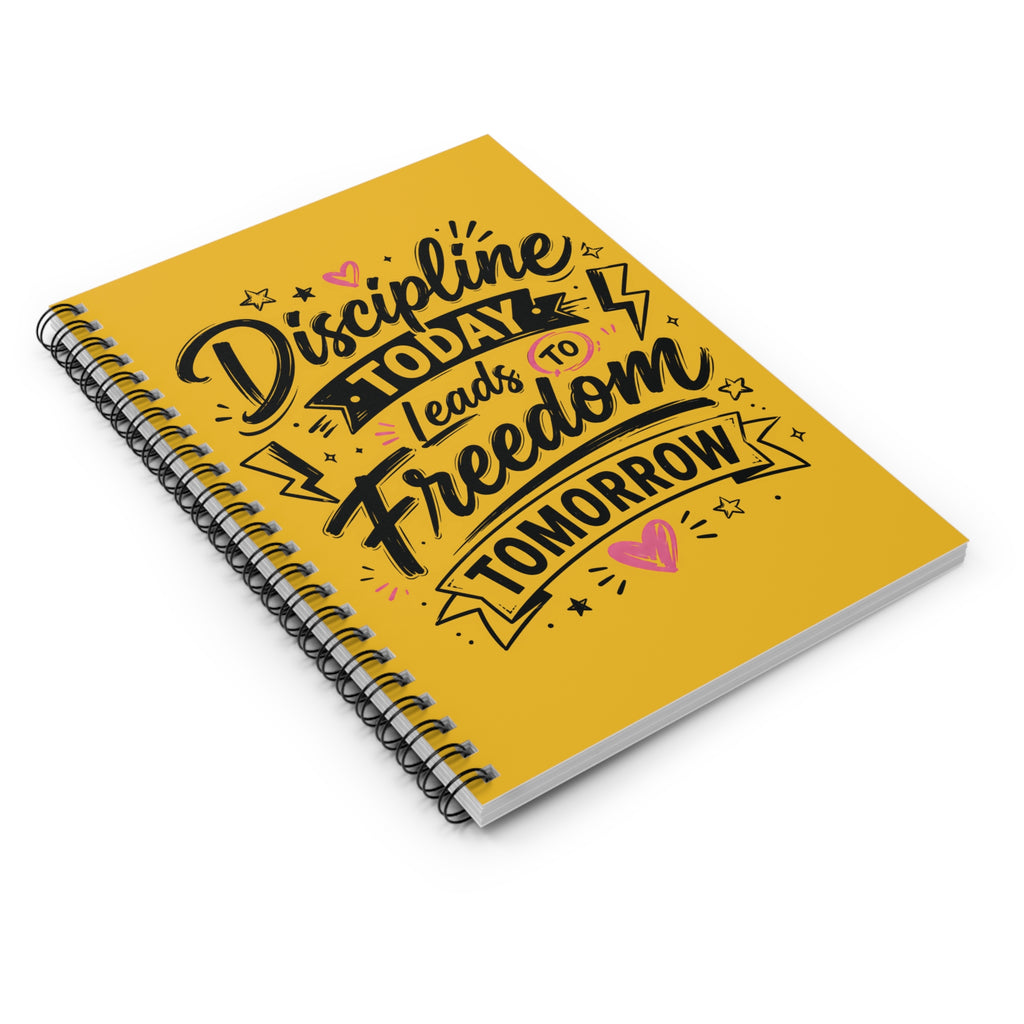 Notebook — "Discipline Today Leads to Freedom Tomorrow" Motivational Spiral Journal